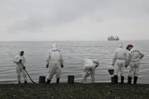 В Томаринском районе нашли нефтепродукты на берегу моря